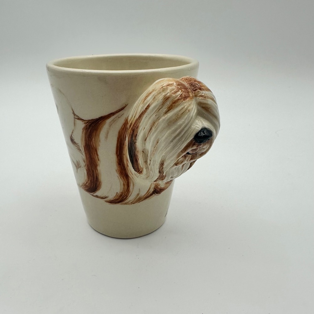 Blue Witch Lhasa Apso 3D Dog Mug Hand Painted Ceramic Coffee Cup Pet Lover Gift